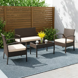 4 Pieces Patio Furniture Set, Outdoor Sectional Sofa