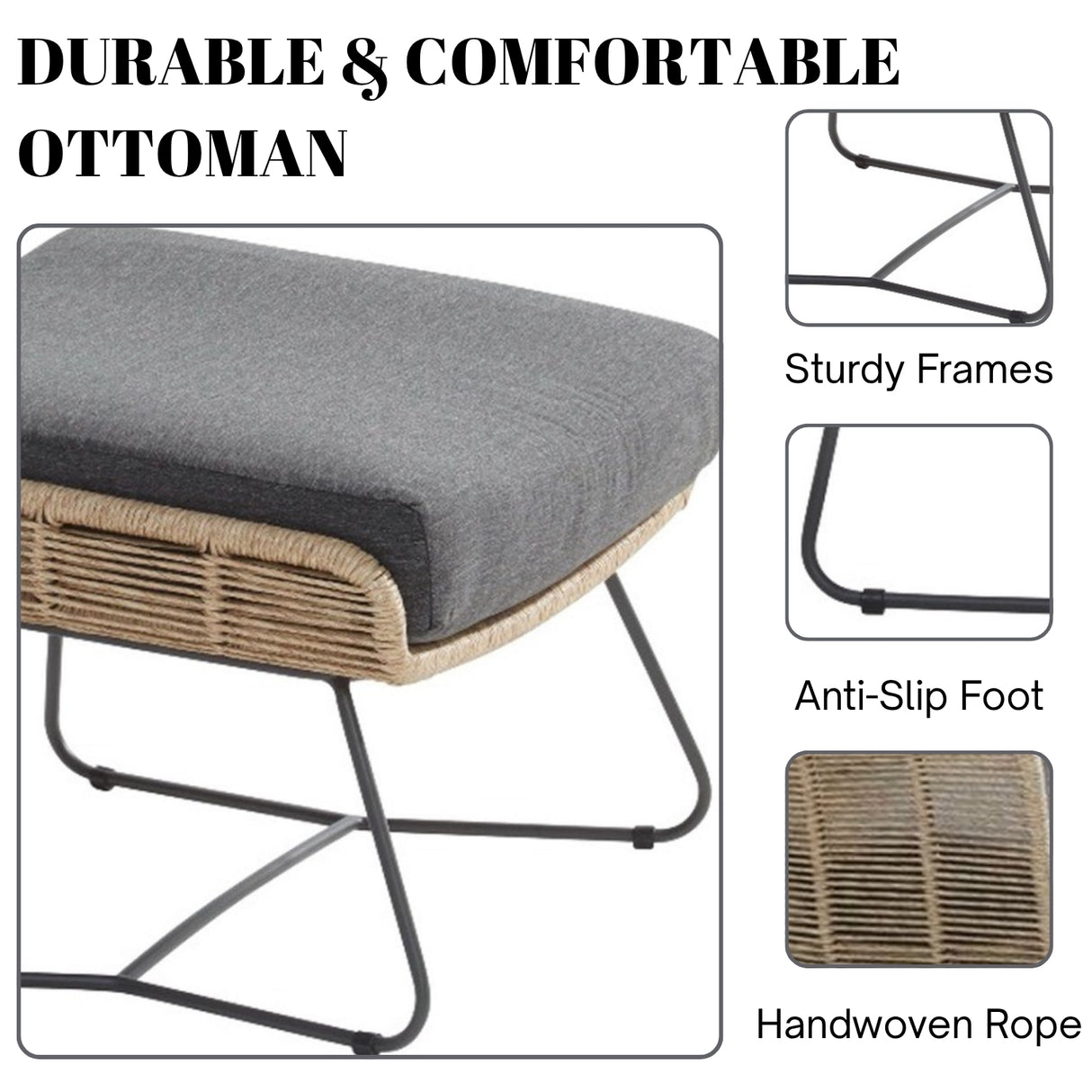 Outdoor All-Weather Rope Footstool