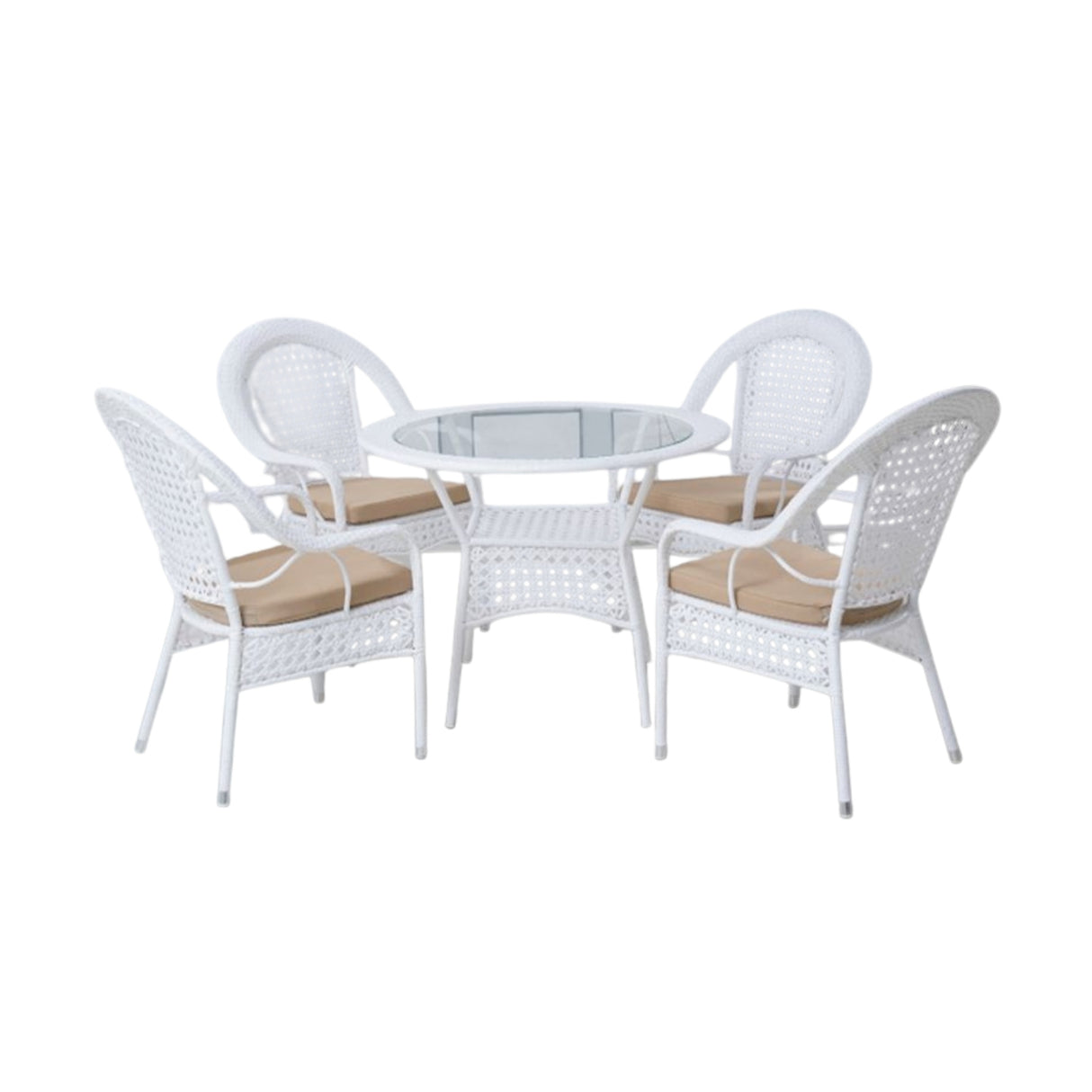 Outdoor All-Weather Resistant Rattan Wicker 5-Piece Dining Set