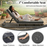 Outdoor Rattan Wicker Single Lounger Chair (Silver Grey & Dark Grey)
