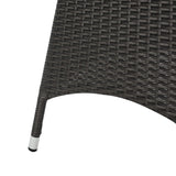 Outdoor Rattan Wicker Round Patio Table (Black)