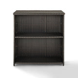 Outdoor Rattan Wicker Bar Table With Storage Selves