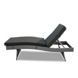 All-Weather HDPE Wicker Outdoor Chaise Lounge Chair Set of 2