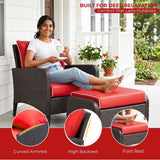 Outdoor 4 Piece Patio Wicker Furniture Set