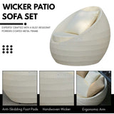 4-Piece Outdoor Rattan Wicker Patio Sofa Set