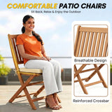Acacia Wood Foldable Outdoor Bistro Set – 2 Chairs & Round Table