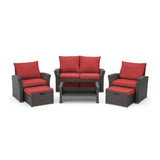 Outdoor All-Weather Wicker 6-Piece Sofa Set
