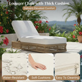 Outdoor All-Weather Rope Lounger Set of 2 (Beige & White)
