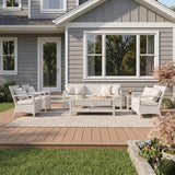 Outdoor Rattan Wicker 7-Seater Sectional Sofa Set