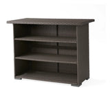 Outdoor Rattan Wicker Bar Table With Storage Selves