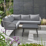 Outdoor Rope  L-Shaped Conversation Sofa Set