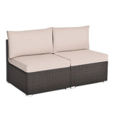 2-Piece Outdoor Wicker Armless Sofa