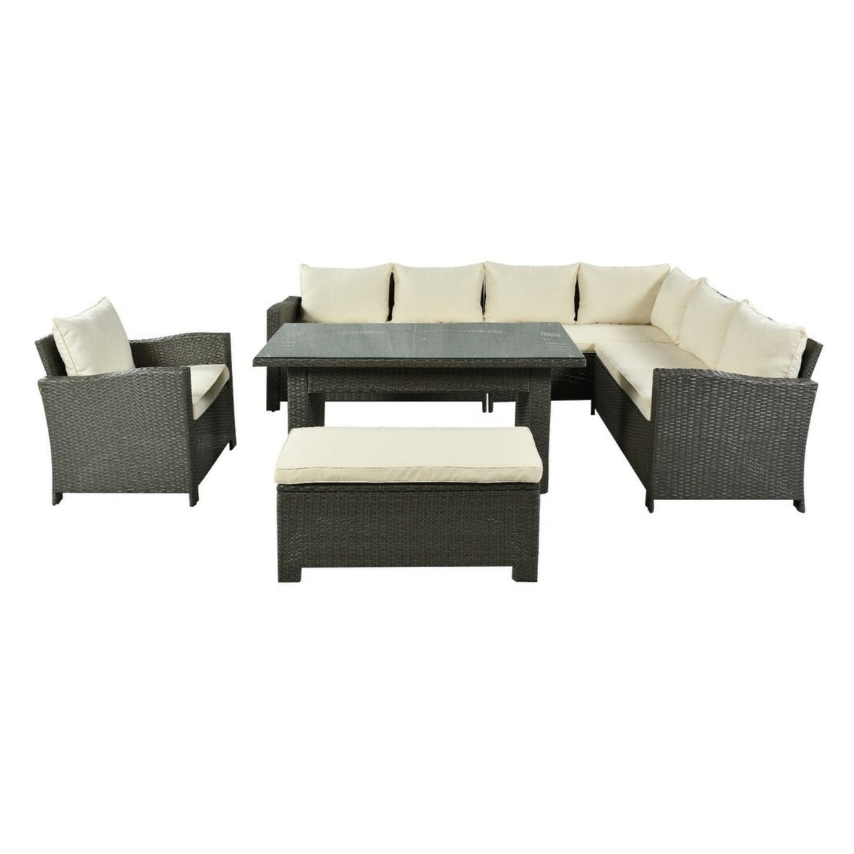 5-Piece Outdoor Patio Furniture Set with Dining Table and Chairs