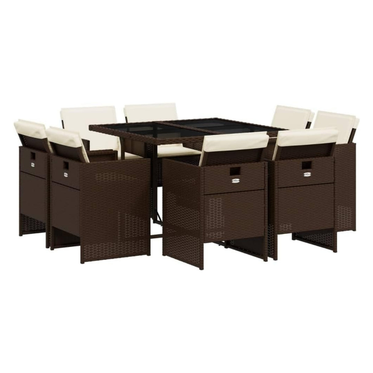 Outdoor Rattan Wicker Dinning Set 9-Piece