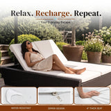 Outdoor Wicker Patio Double Seater Recliner Daybed