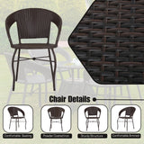 5-Piece Outdoor Rattan Wicker Patio Bistro Set