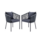2-Piece Outdoor Rope Patio Dining Chairs
