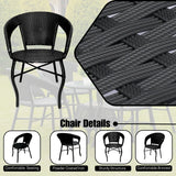 5-Piece Outdoor Rattan Wicker Patio Bistro Set