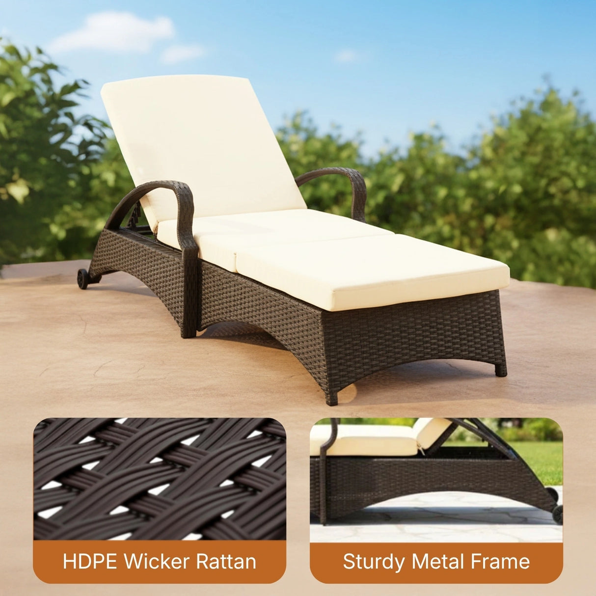 Outdoor All-Weather Wicker Lounger