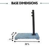 10ft Side Pole Square Shape Outdoor Umbrella With Marble Base (Green)