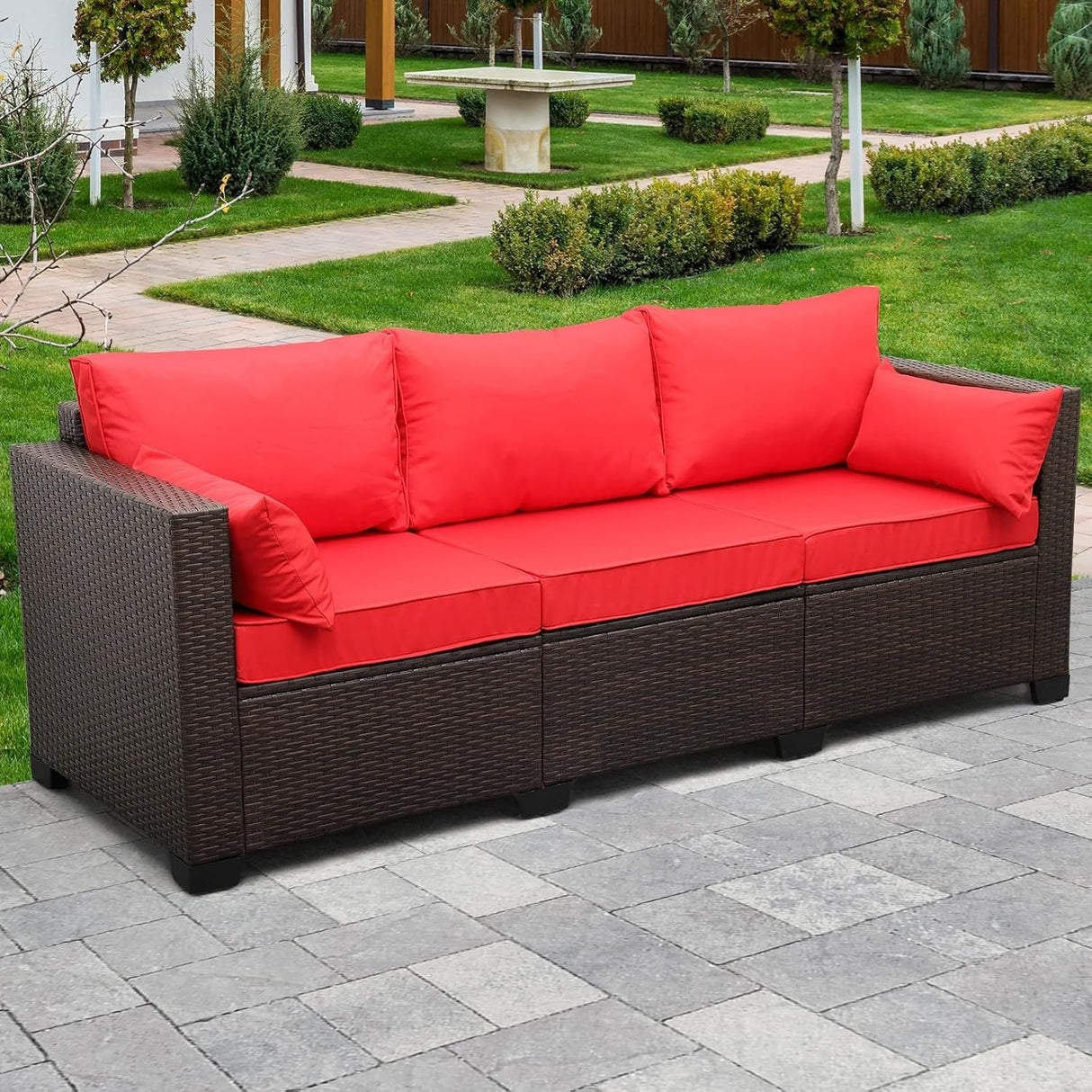 3-Seater Outdoor Rattan Wicker Patio Sofa