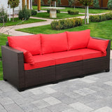 3-Seater Outdoor Rattan Wicker Patio Sofa