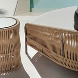 Outdoor Patio Rope Daybed With Center and Side Tables