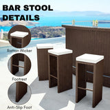 3-Seater Outdoor Rattan Wicker Bar Set