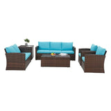 Outdoor 7-Seater Wicker Sectional Sofa Set