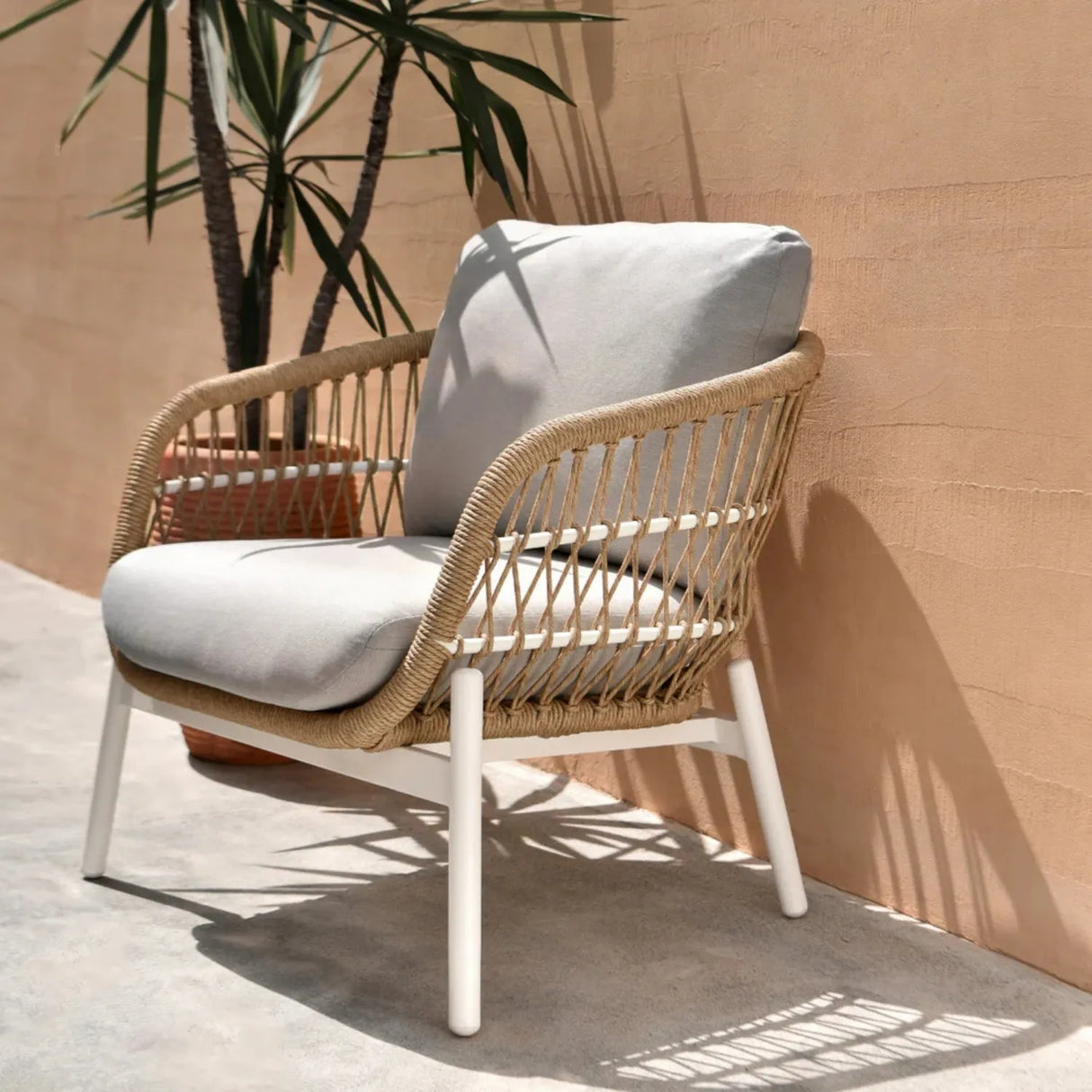 Outdoor 4 Seater Rope Conversation Sofa Set
