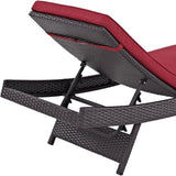 Outdoor Rattan Wicker Chaise Lounger For Poolside
