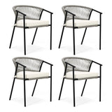 4-Piece Outdoor Rope Patio Dining Chairs