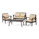 4 Pieces Patio Furniture Set, Outdoor Sectional Sofa