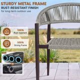 2-Piece Outdoor Rope Patio Dining Chairs