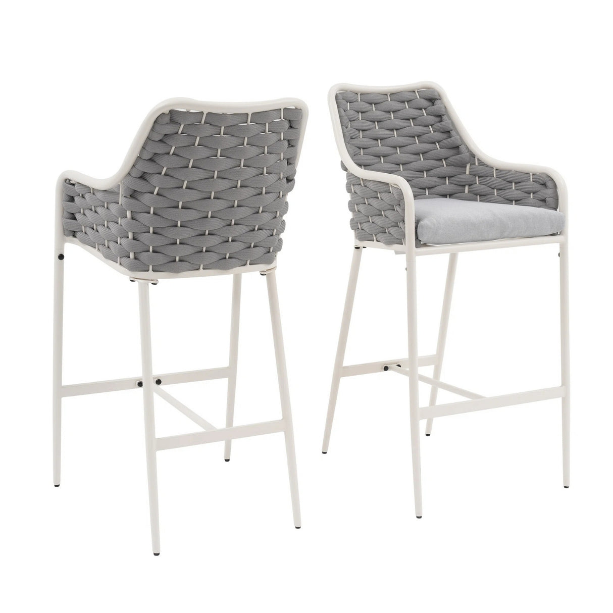 2-Piece Outdoor Rope Bar Chairs – Stylish Comfort Built to Last