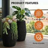Outdoor Rope Planter Set of 2 (Black)