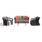 4-Piece Outdoor Braid & Rope Sofa Set (Grey)