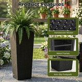 Outdoor Black Wicker Planter Set of 3