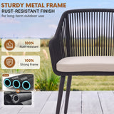 2-Piece Outdoor Rope Patio Dining Chairs