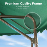 10ft Side Pole Square Shape Outdoor Umbrella With Marble Base (Green)