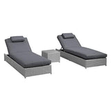 Outdoor Wicker Lounge Chairs Set of 2 With Side Table