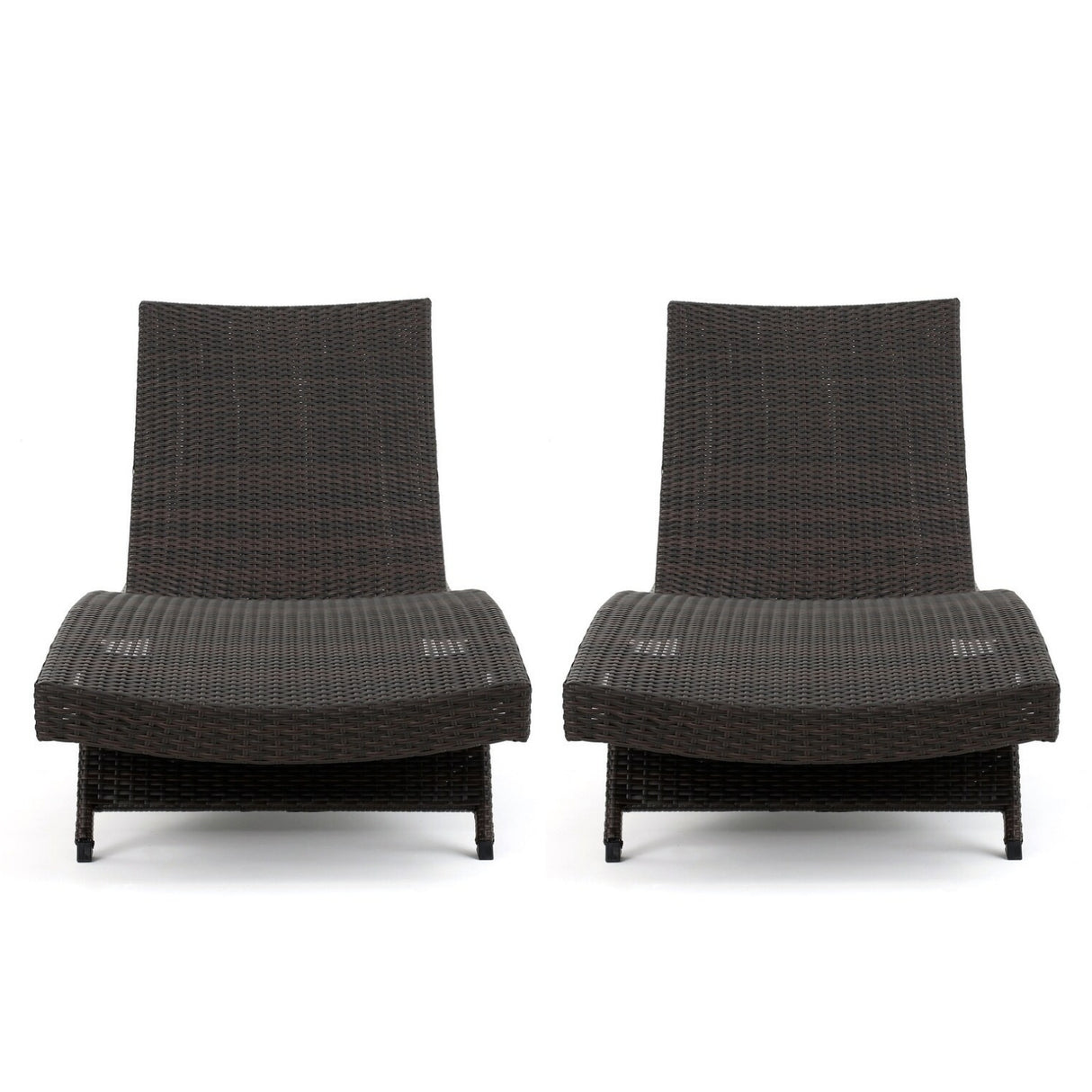 All-Weather Rattan Wicker Outdoor Chaise Lounge Chair Set of 2