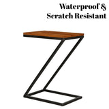 Solid Sheesham Wood Bedside Z-Shape Corner Side Small Coffee Table