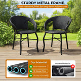 Outdoor Rattan Wicker 5-Piece Patio Furniture Set (Black)