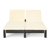 Outdoor All-Weather Rattan Wicker Chaise Lounge Chair Set of 2