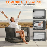 2-Piece Outdoor Rope Sofa Chairs (Grey & Off-White)