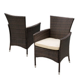 2-Piece Outdoor Rattan Wicker Patio Dining Chairs