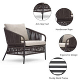 2-Piece Outdoor Rope Single Seater Sofa