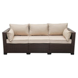 3-Seater Outdoor Rattan Wicker Patio Sofa