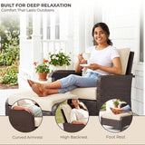 Outdoor 4 Piece Patio Wicker Furniture Set